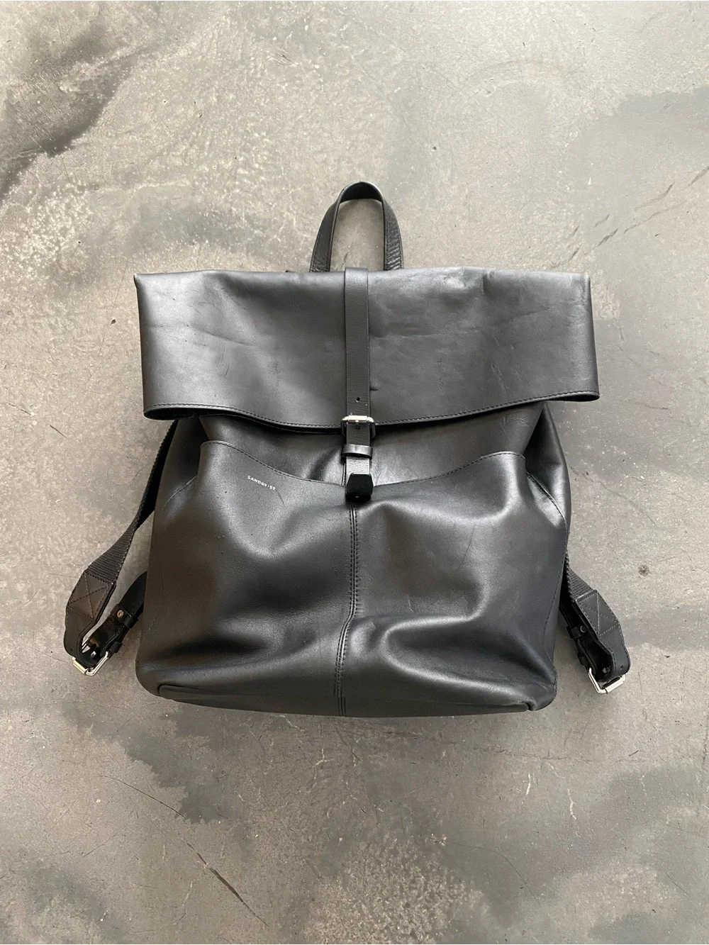 Sandqvist Rolltop LEATHER Backpack Antonia 14